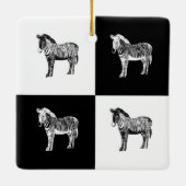 Zwart-witte zebra keramisch ornament (Achterkant)