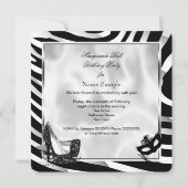 Zwart Witte Zebra Maskerade Bal Feest 2 Kaart (Achterkant)