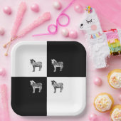 Zwart-witte zebra papieren bordje (Feest)