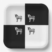 Zwart-witte zebra papieren bordje (Voorkant)