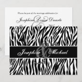 Zwart-witte Zebra Persoonlijke bruiloft Kaart (Voorkant / Achterkant)