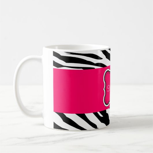 Zwart-witte Zebra, persoonlijke koffie-Mok Koffiemok (Links)