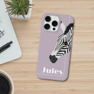Zwart Witte Zebra Roze naam toevoegen iPhone 16 Pro Max Hoesje