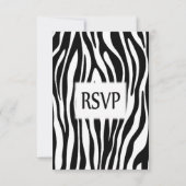 Zwart-witte Zebra RSVP met optie voor entree (Achterkant)