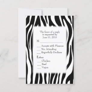 Zwart-witte Zebra RSVP met optie voor entree