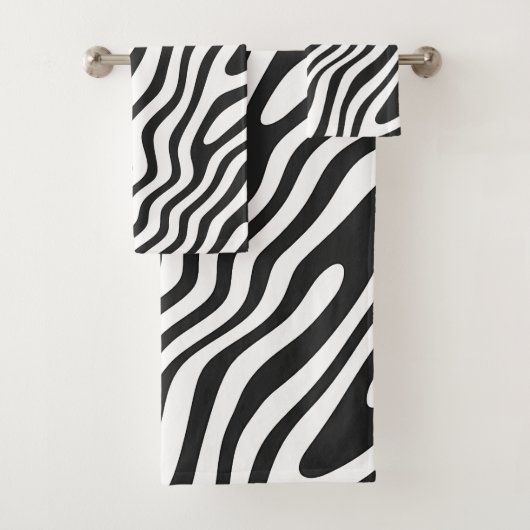 Zwart-witte Zebra streep Bad Handdoek (Insitu)