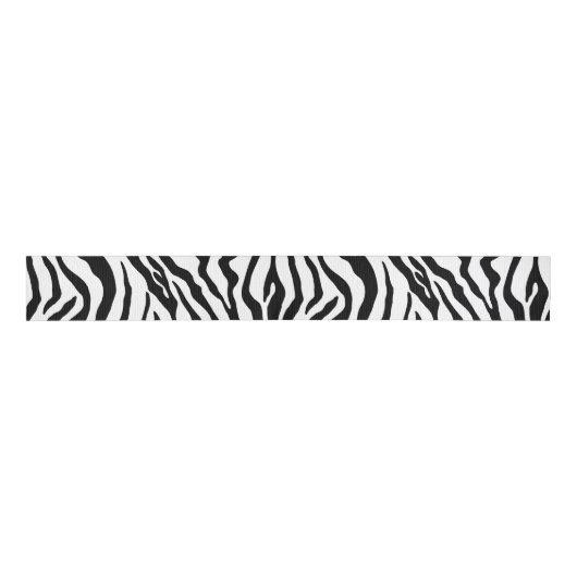 Zwart-witte zebra streep grosgrain lint (Voorkant)