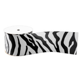 Zwart-witte zebra streep grosgrain lint