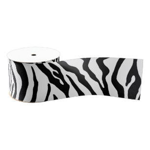 Zwart-witte zebra streep grosgrain lint