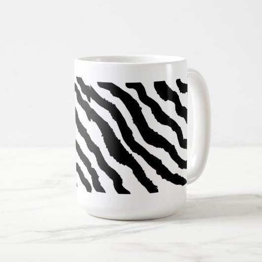 Zwart-witte Zebra streep Koffiemok (Voorkant rechts)