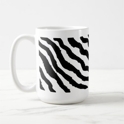 Zwart-witte Zebra streep Koffiemok (Links)