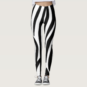 Zwart-witte Zebra streep Leggings