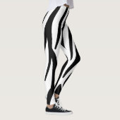 Zwart-witte Zebra streep Leggings (Rechts)