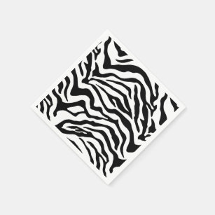 Zwart-witte zebra streep servetten