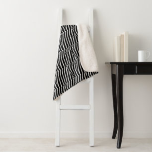 Zwart-witte Zebra streep Sherpa Deken
