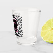 Zwart-witte zebra streep shot glas (Rechts)