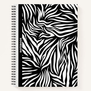 ZWART-WITTE ZEBRA STREPEN NOTITIEBOEK