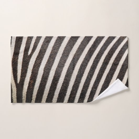 Zwart-witte zebrapatroonstrepen, monogrammen bad handdoek (Handdoek)