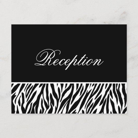 Zwart Witte Zebraprint Sjabloon Ontvangstkaarten (Voorkant)