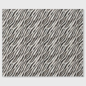 Zwart Witte Zebraprint Verjaardag Cadeaupapier (Vlak)