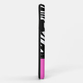 Zwart-witte zebrastrepen met hete roze Case-Mate iPhone case (Achterkant/rechts)