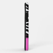 Zwart-witte zebrastrepen met hete roze Case-Mate iPhone case (Achterkant/rechts)