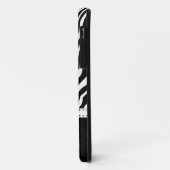 Zwart-witte zebrastrepen met zwarte demper Case-Mate iPhone case (Achterkant/links)