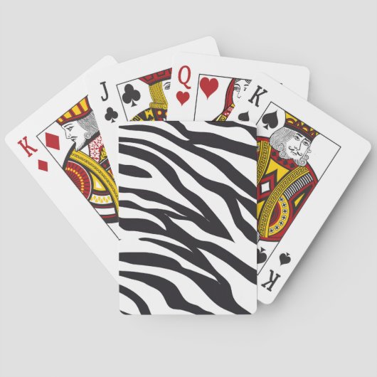 Zwart-witte zebrastrips Afdrukpatrooncadeautjes Pokerkaarten (Achterkant)
