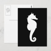 Zwart-witte zeepaard briefkaart (Voorkant / Achterkant)
