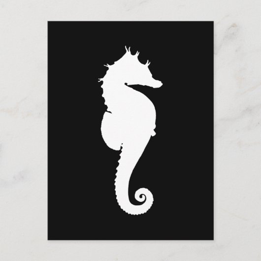 Zwart-witte zeepaard briefkaart (Voorkant)