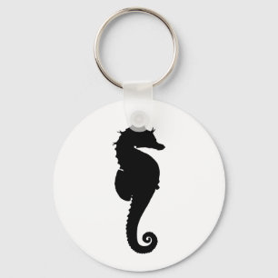 Zwart-witte zeepaard sleutelhanger