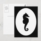 Zwart-witte zeepaardje briefkaart (Voorkant / Achterkant)