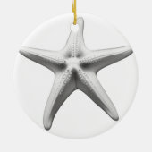 Zwart-witte Zeester Keramisch Ornament (Achterkant)