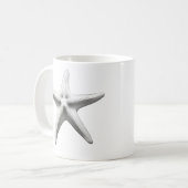 Zwart-witte Zeester Koffiemok (Voorkant links)