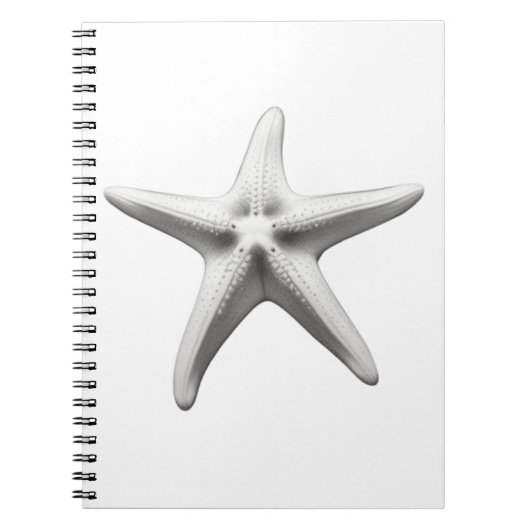 Zwart-witte Zeester Notitieboek (Voorkant)
