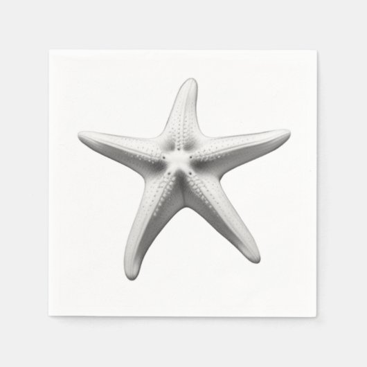 Zwart-witte Zeester Servet (Voorkant)