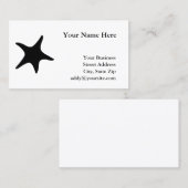 Zwart-witte zeestervorm visitekaartje (Voorkant / Achterkant)