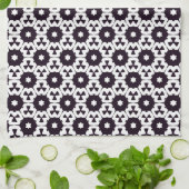 Zwart Witte Zeshoek Ster JustPatterns Stof Theedoek (Gevouwen)