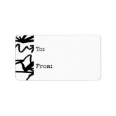 Zwart-witte zige zag-pijlen Gift Label (Voorkant)