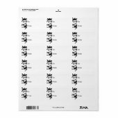 Zwart-witte zige zag-pijlen Gift Label (Full Sheet)