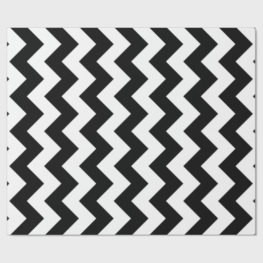 Zwart-witte zigzag cadeaupapier (Vlak)