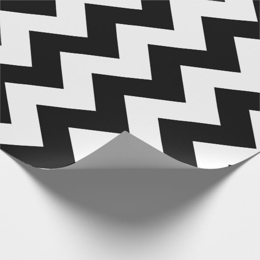 Zwart-witte zigzag cadeaupapier (Hoek)