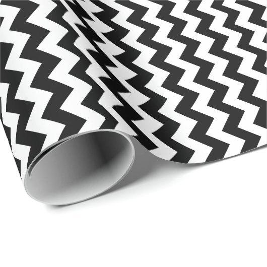 Zwart-witte zigzag cadeaupapier (Rol Hoek)