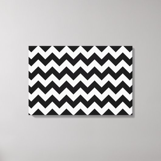 Zwart-witte zigzag canvas afdruk (Voorkant)