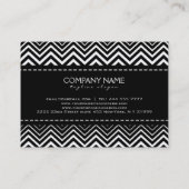 Zwart-witte zigzag Chevron Visitekaartje (Achterkant)