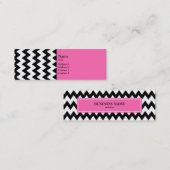 Zwart-witte zigzag mini visitekaartje (Voorkant / Achterkant)