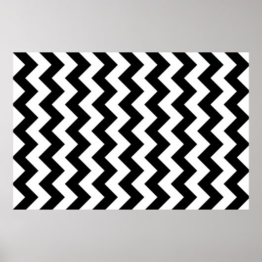 Zwart-witte zigzag poster (Voorkant)