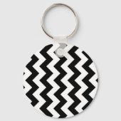 Zwart-witte zigzag sleutelhanger (Voorkant)