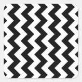 Zwart-witte zigzag vierkante sticker (Voorkant)
