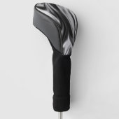 Zwart-witte zijderupsen golfheadcover (Schuin)